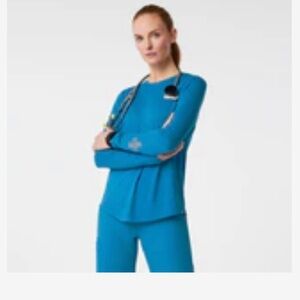 NWT figs blue large long sleeve READY WHEN YOU ARE underscrub